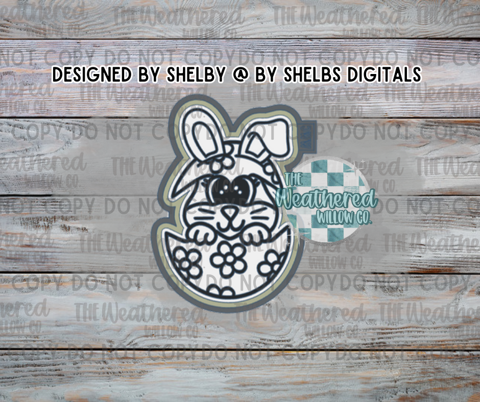 Bunny in Floral Egg - Silicone Freshie Mold