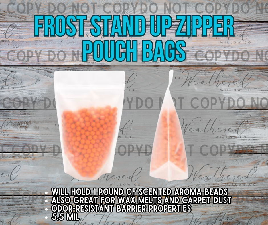 Frost Stand Up Zipper Pouch Bags