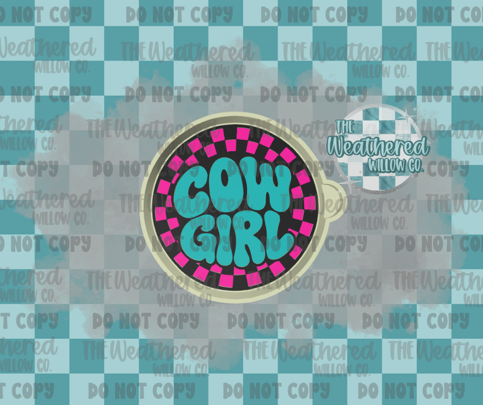 Cowgirl Checkered Circle - Silicone Freshie Mold