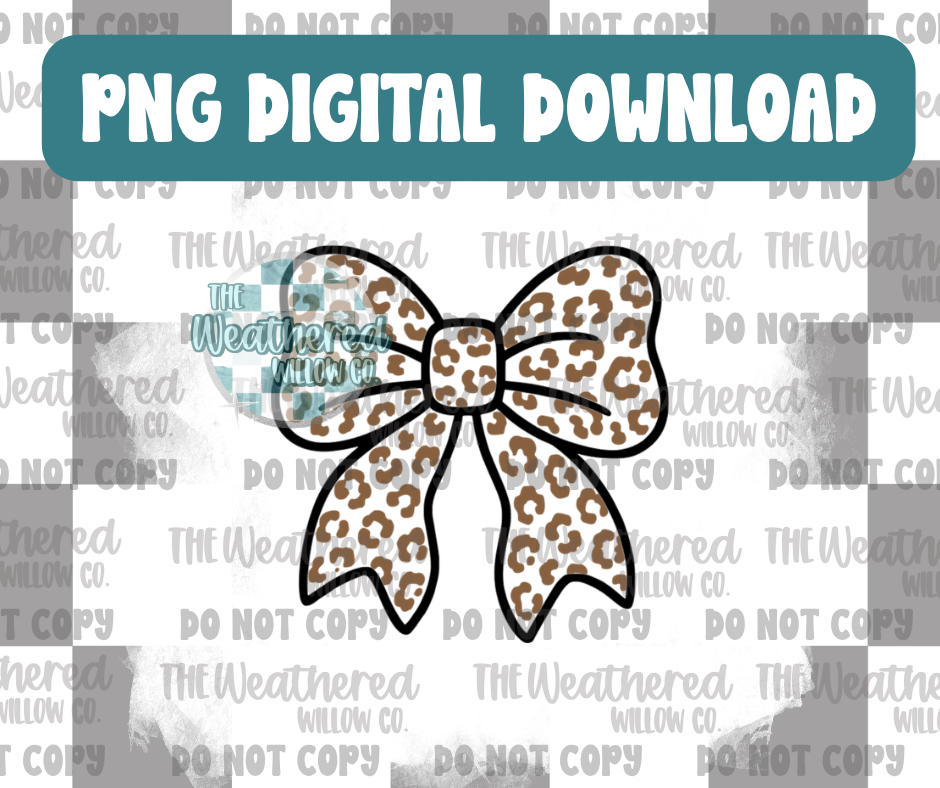 Leopard bow - PNG & STL Digital File Download