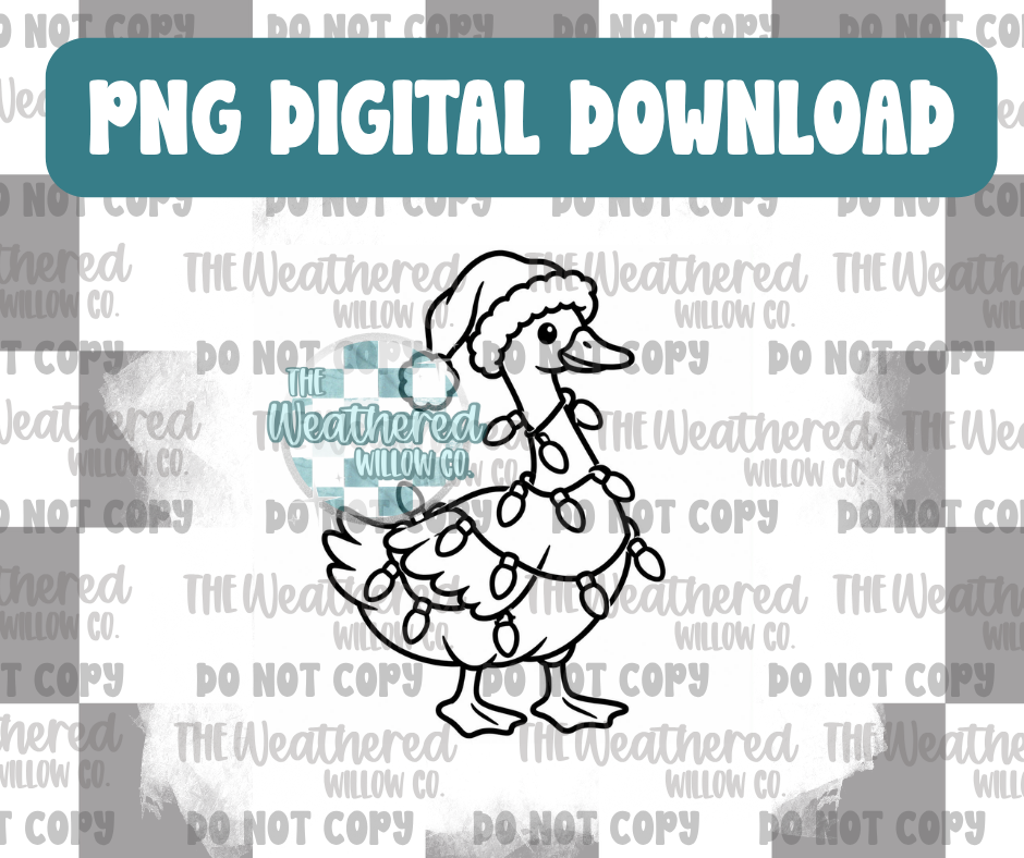 Christmas Light Goose - PNG Digital File Download