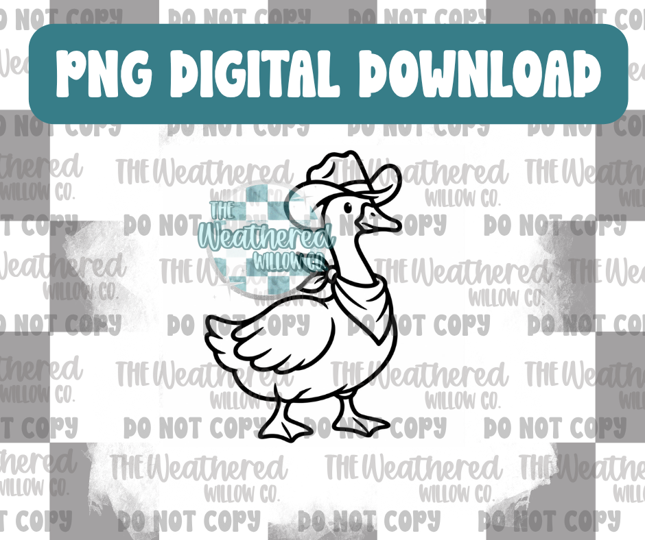 Cowboy Goose - PNG Digital File Download