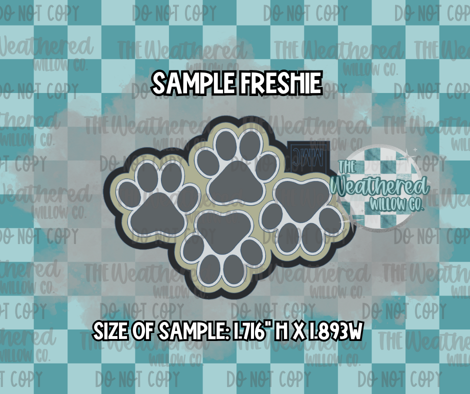 Sample paw print - 4pc - Sample/Wax Tart Tray Silicone Mold