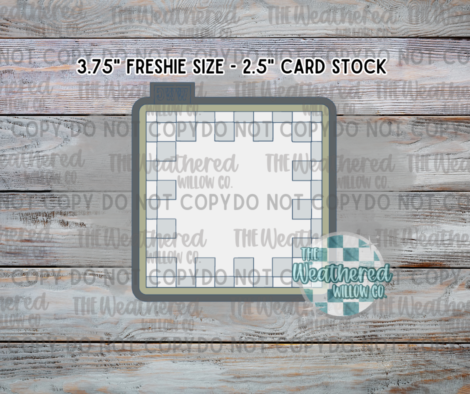Square Checkered Frame - Silicone Freshie Mold