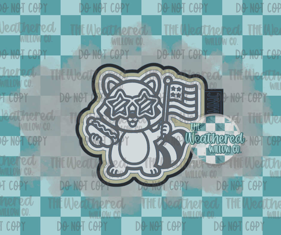 Patriotic Raccoon - Silicone Freshie Mold