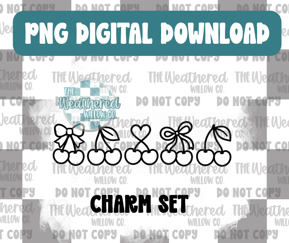 Cherry Charm Set - PNG Digital File Download