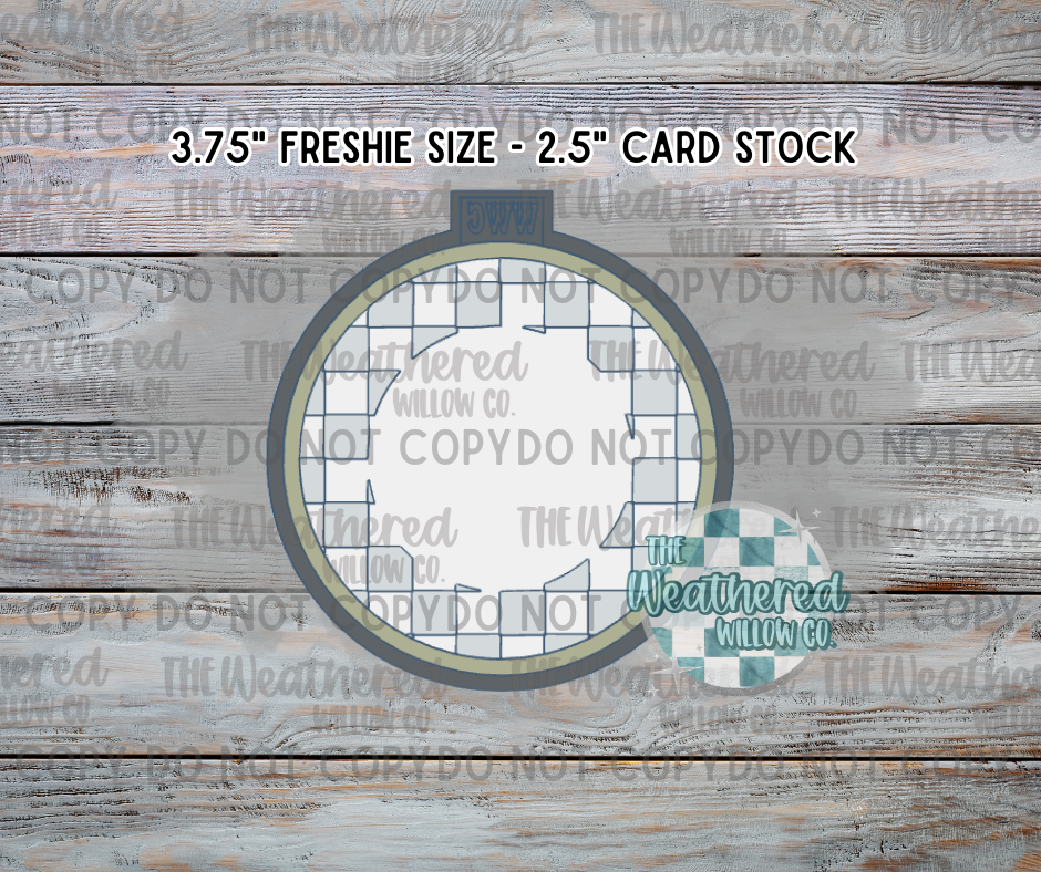 Circle Checkered Frame - Silicone Freshie Mold