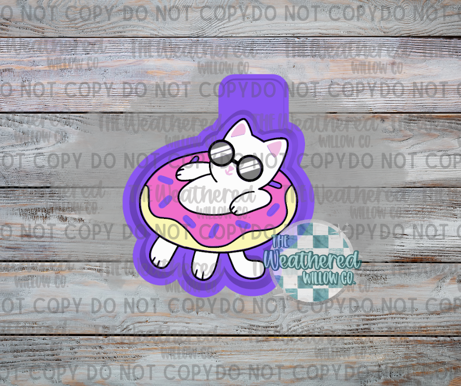 Cat in donut floatie - Silicone Freshie Mold