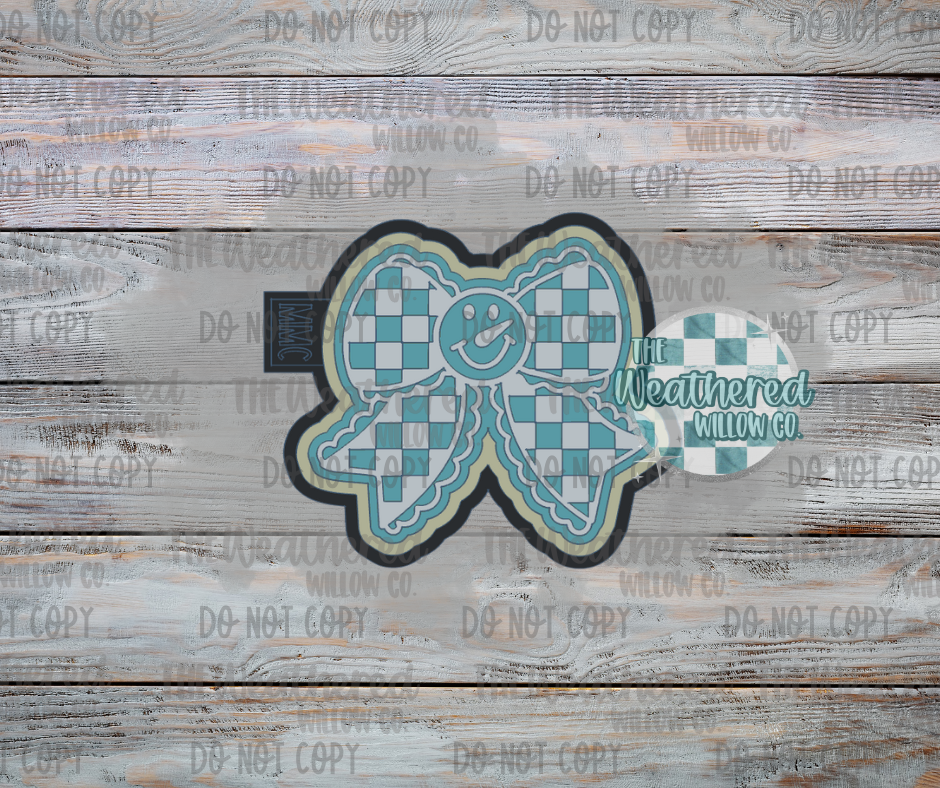 Snowman Checkered Bow - Silicone Freshie Mold