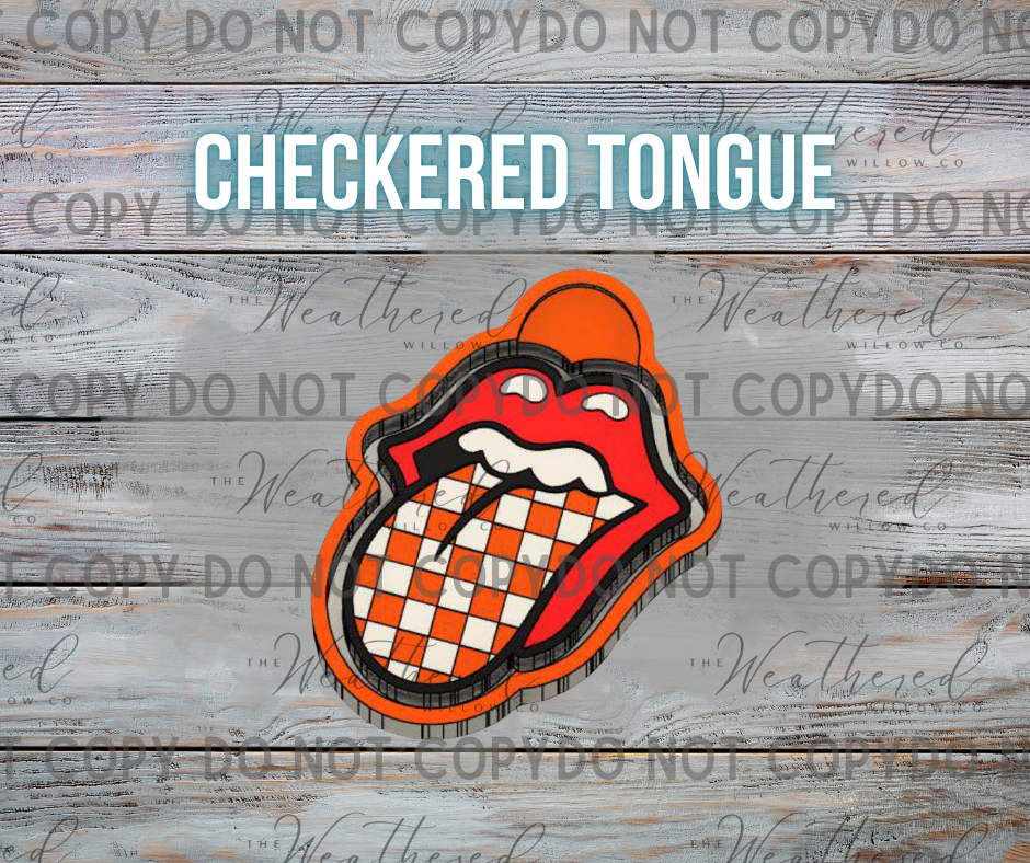 Checkered Tongue - Silicone Freshie Mold