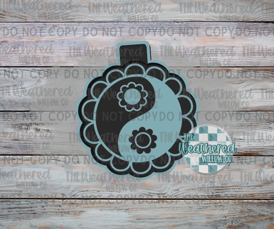 Floral Ying Yang - Silicone Freshie Mold
