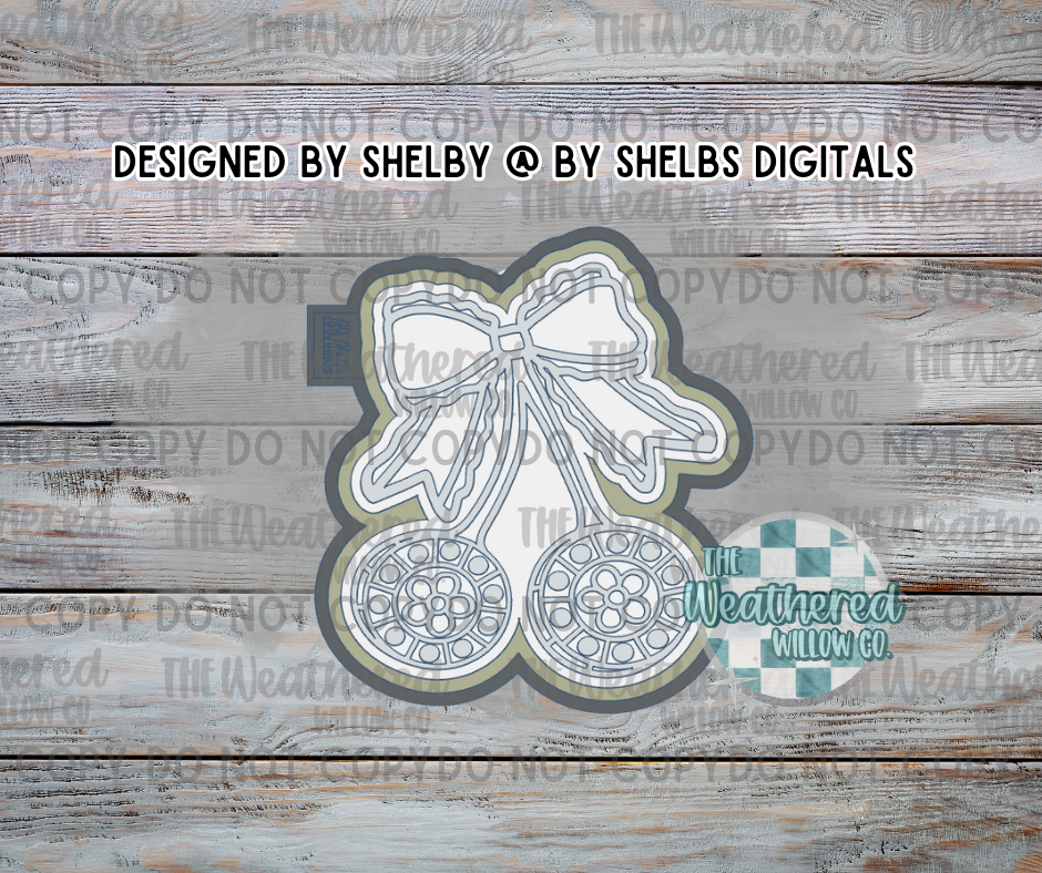 Floral poker chip cherries - Silicone Freshie Mold