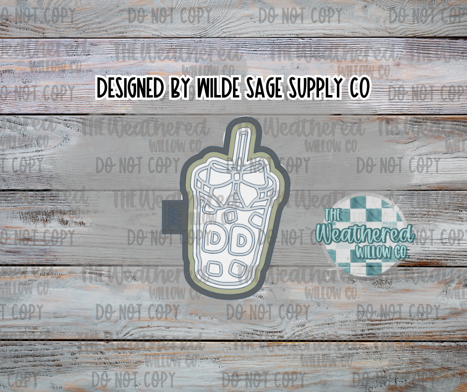 DD Iced Coffee with bow - Silicone Freshie Mold