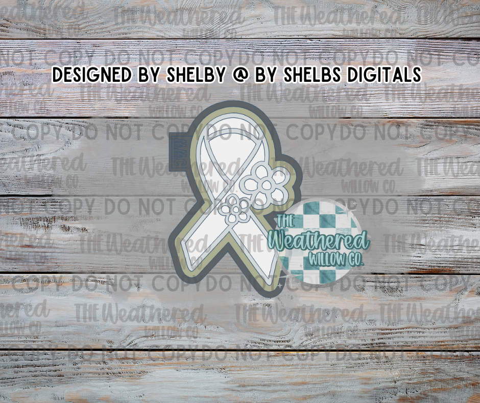 Awareness Ribbon with flowers - Silicone Freshie Mold