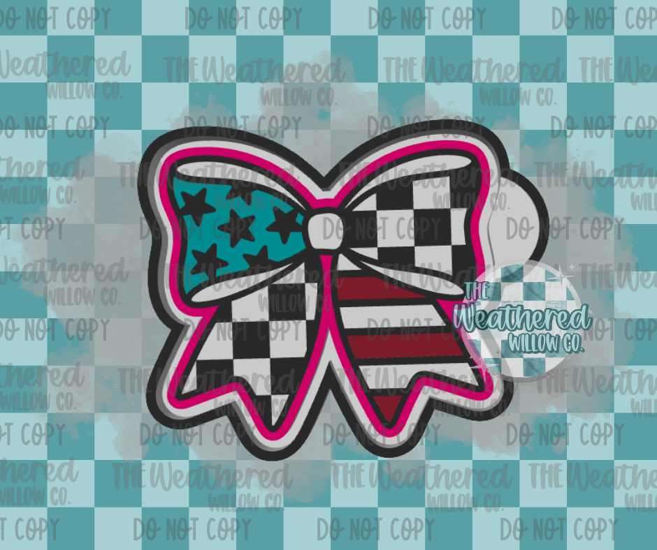 Stars & Stripes bow - Silicone Freshie Mold