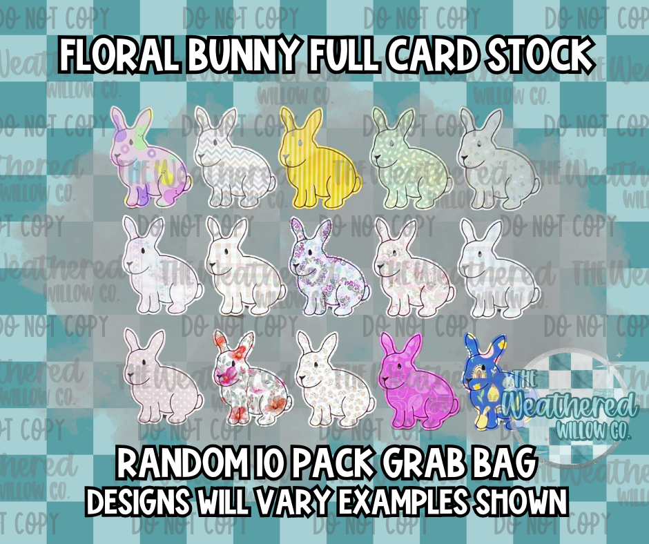 Floral Bunny FULL Card Stock - Premium Cardstock Grab Bag