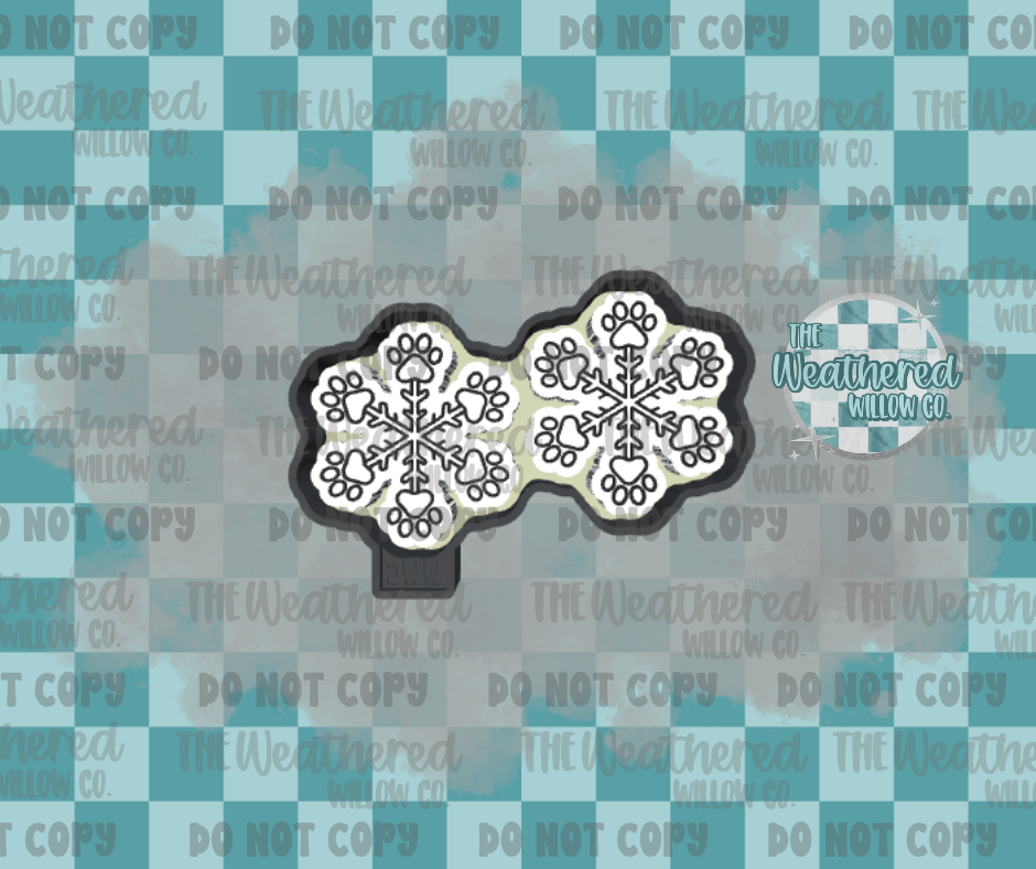 VENT SET; Pawprint snowflake - Silicone Freshie Mold