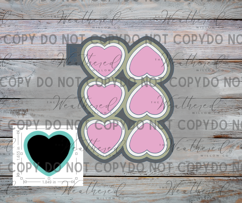 Heart Sugar Cookies - 6pc - Sample/Wax Tart Tray Silicone Mold