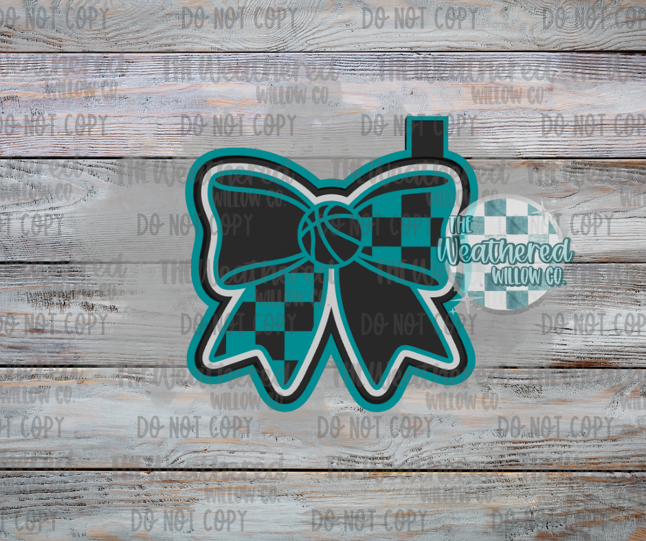 Basketball Checkered Bow - Silicone Freshie Mold