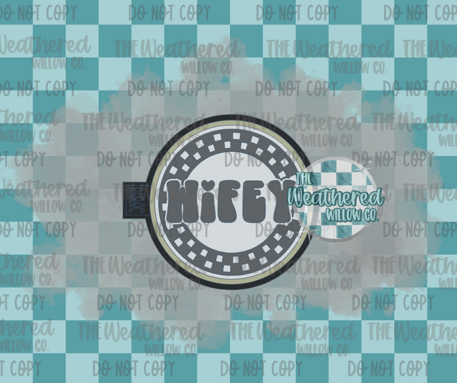 Wifey checkered round - Silicone Freshie Mold