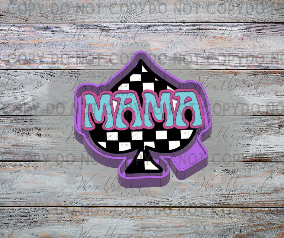 Checkered MAMA Spade - Silicone Freshie Mold