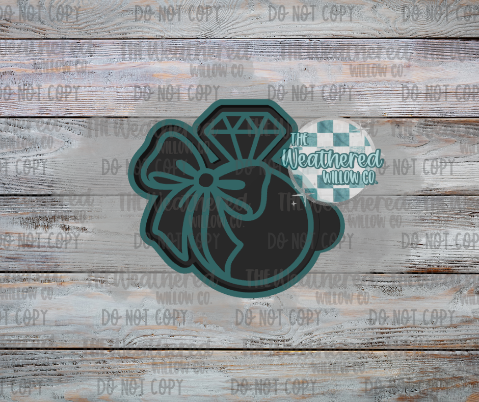 Diamond ring with bow - Silicone Freshie Mold