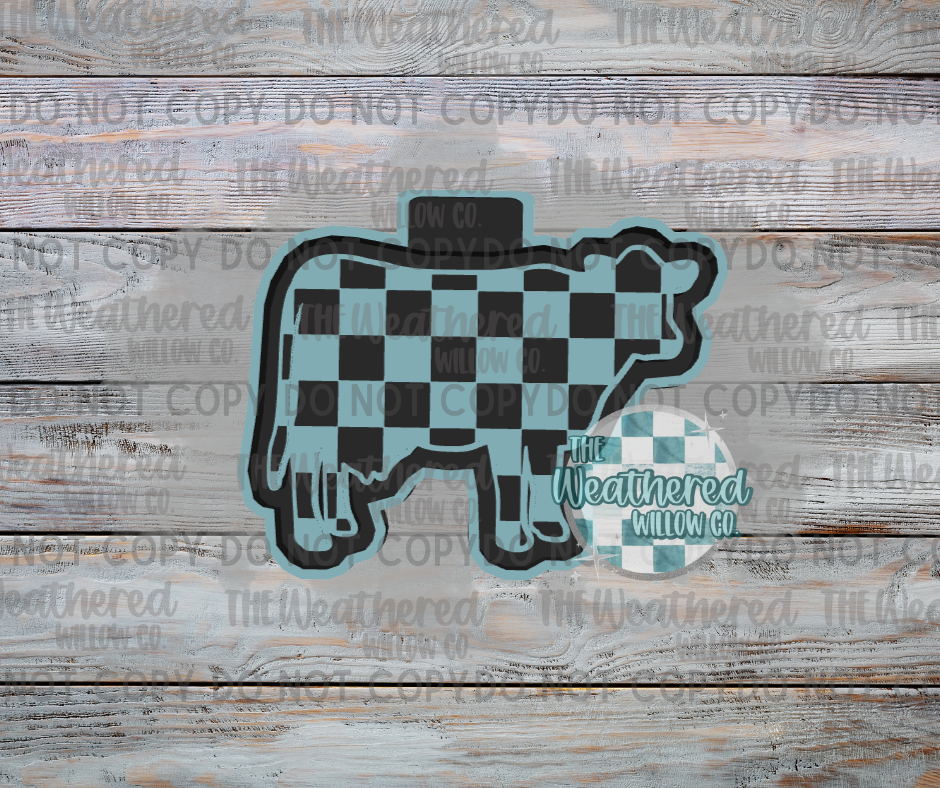 Checkered Cow - Silicone Freshie Mold