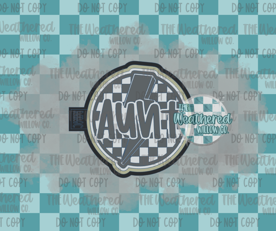 Aunt bolt checkered round - Silicone Freshie Mold