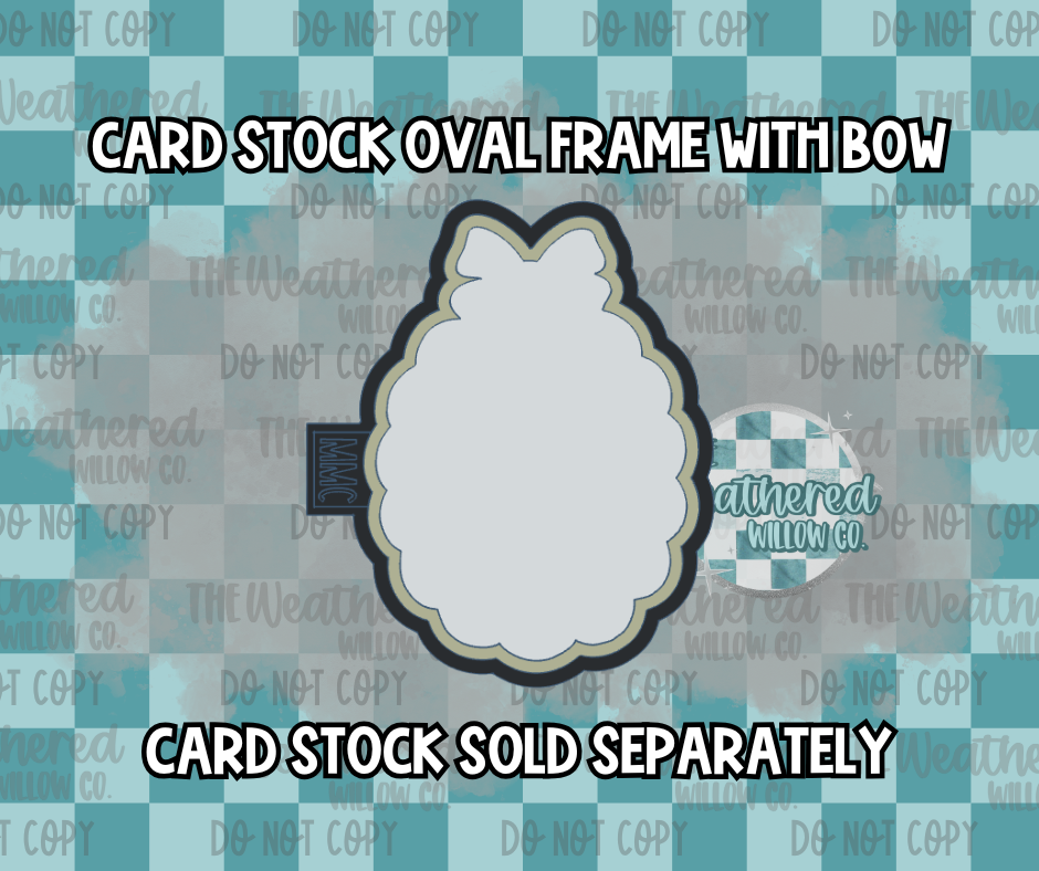 Card stock Oval Frame with Bow - Silicone Freshie Mold