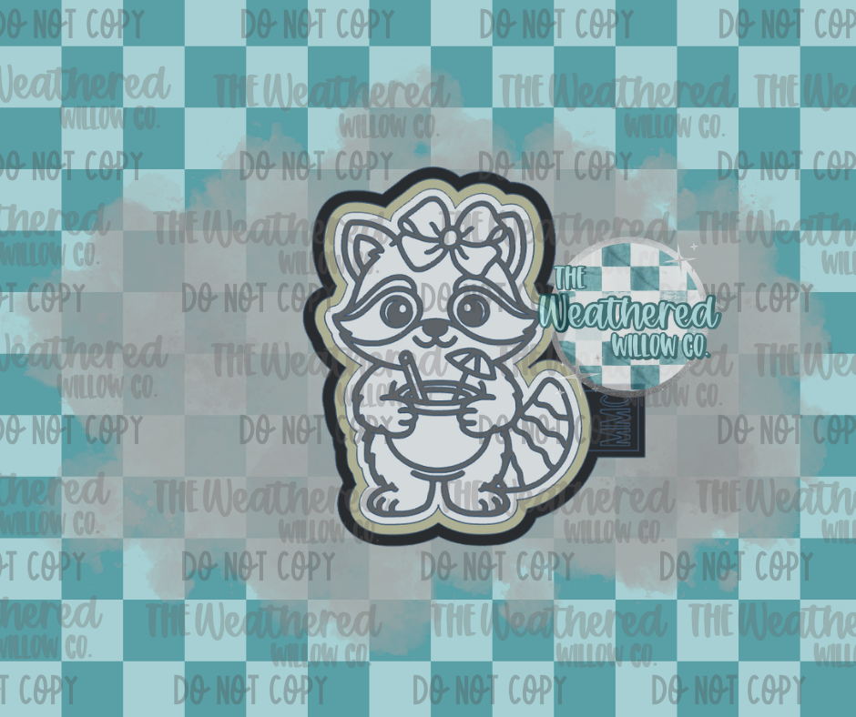 Summer drink raccoon - Silicone Freshie Mold