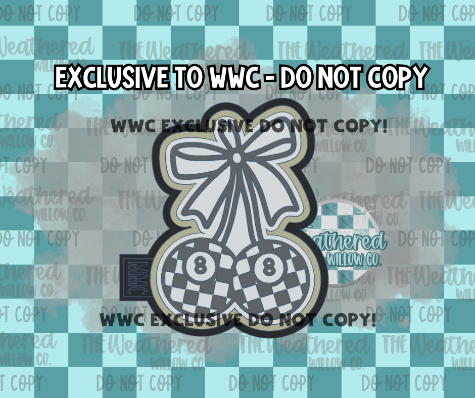 Checkered 8ball Cherries - WWC EXCLUSIVE - Silicone Freshie Mold