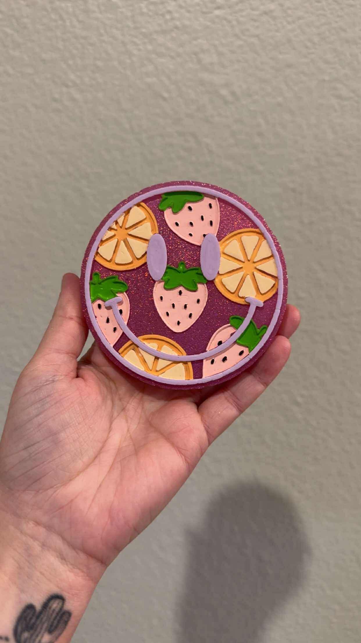 Strawberry lemon smiley - Silicone Freshie Mold