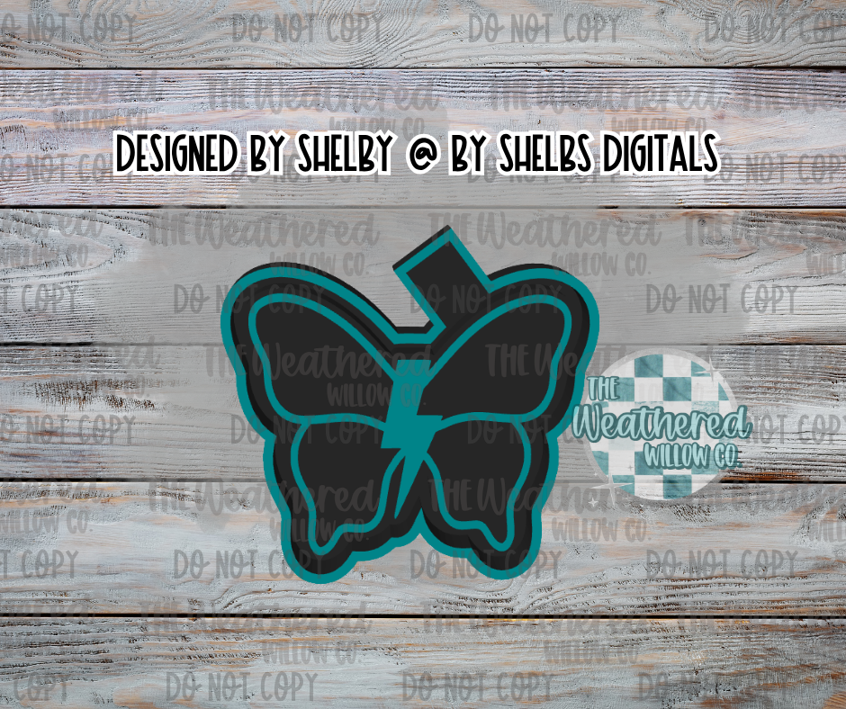Bolt Butterfly (plain) - Silicone Freshie Mold