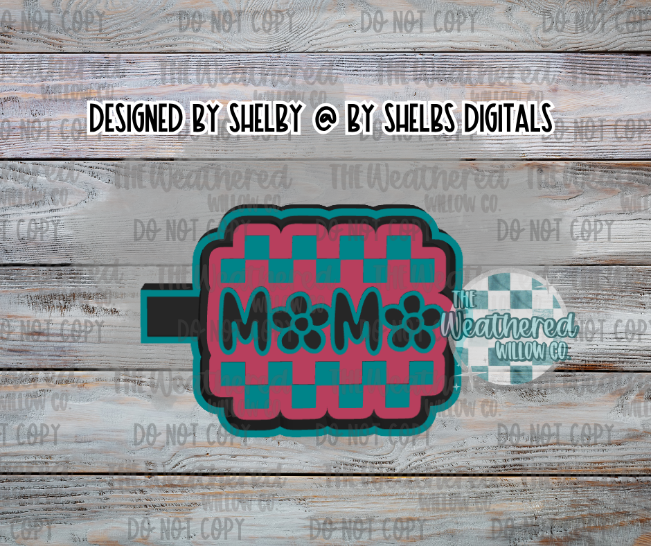Floral Checkered Mama - Silicone Freshie Mold