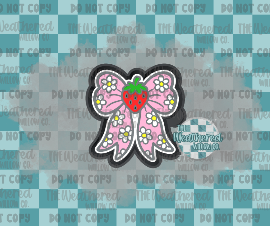 Strawberry daisy bow - Silicone Freshie Mold
