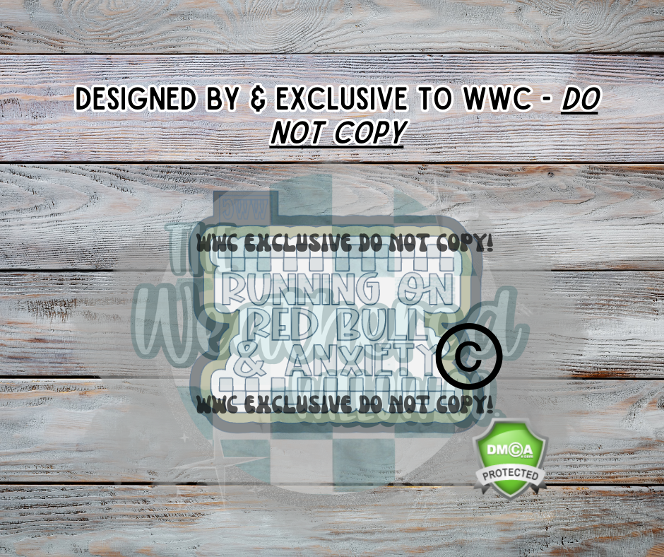 Running on Red Bull & anxiety;WWC EXCLUSIVE MOLD - Silicone Freshie Mold