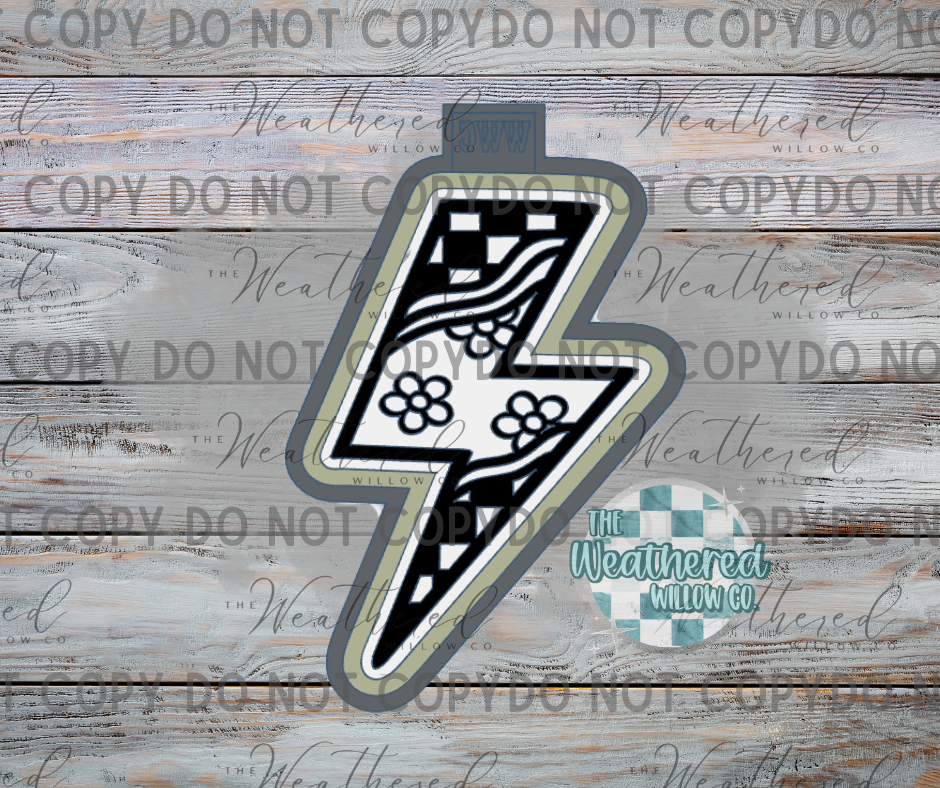 Groovy Lightning Bolt- Silicone Freshie Mold