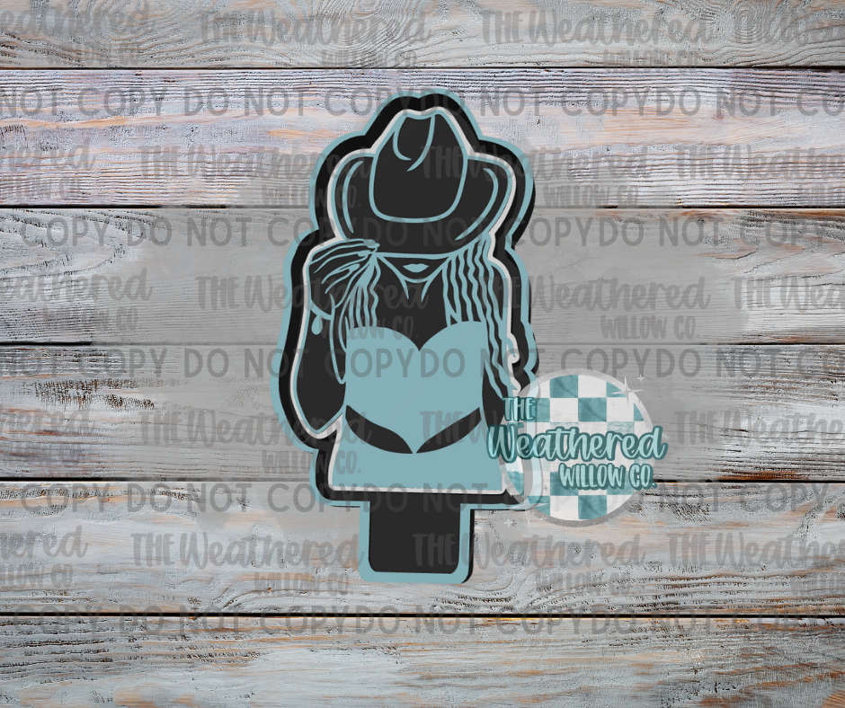 Tipped hat cowgirl - Silicone Freshie Mold