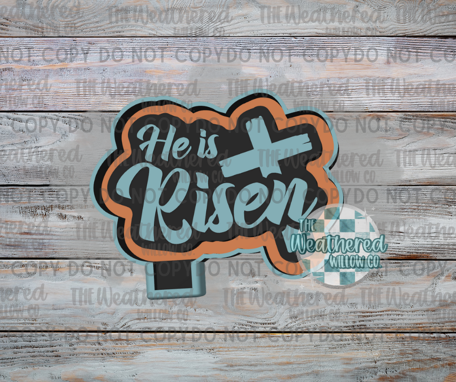 He is risen with cross - Silicone Freshie Mold