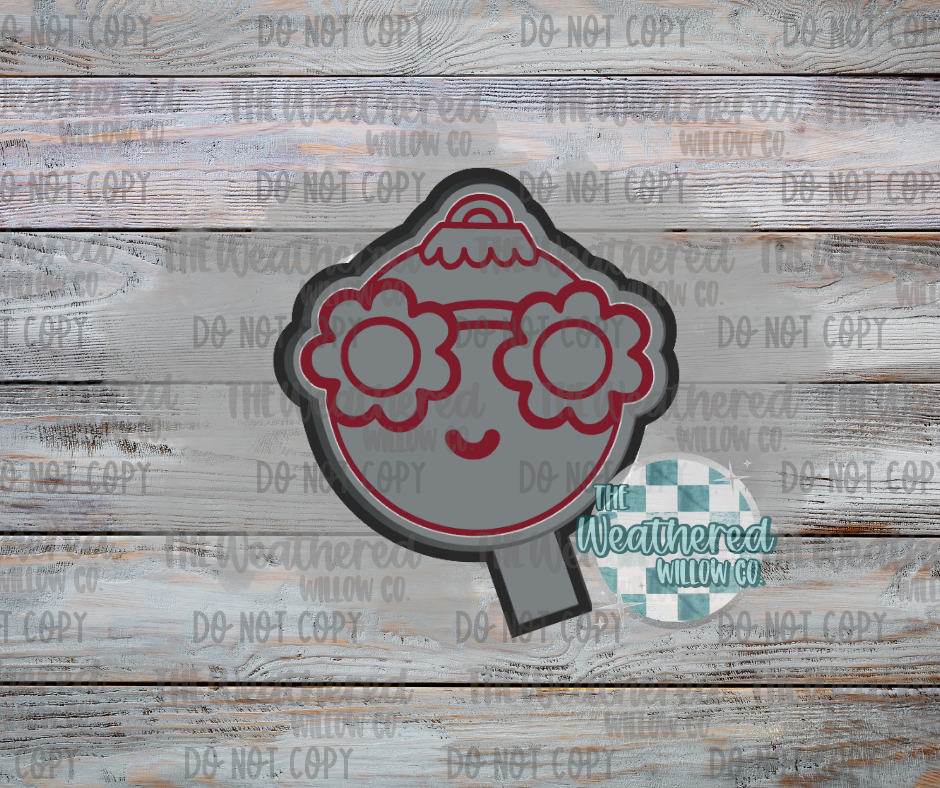 Flower glasses ornament - Silicone Freshie Mold