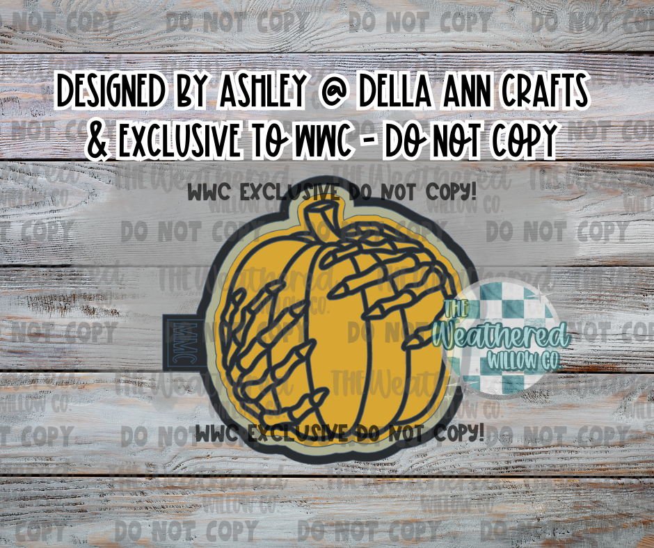 Skully hand pumpkin;WWC EXCLUSIVE - Silicone Freshie Mold