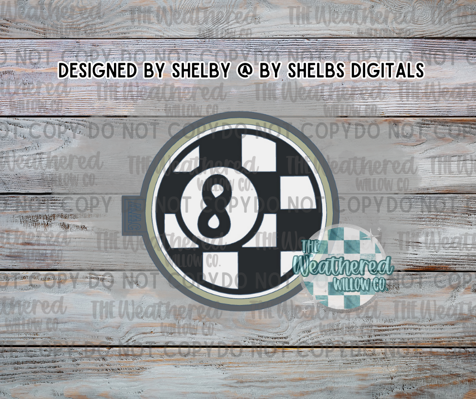 Checkered 8 Ball - Silicone Freshie Mold