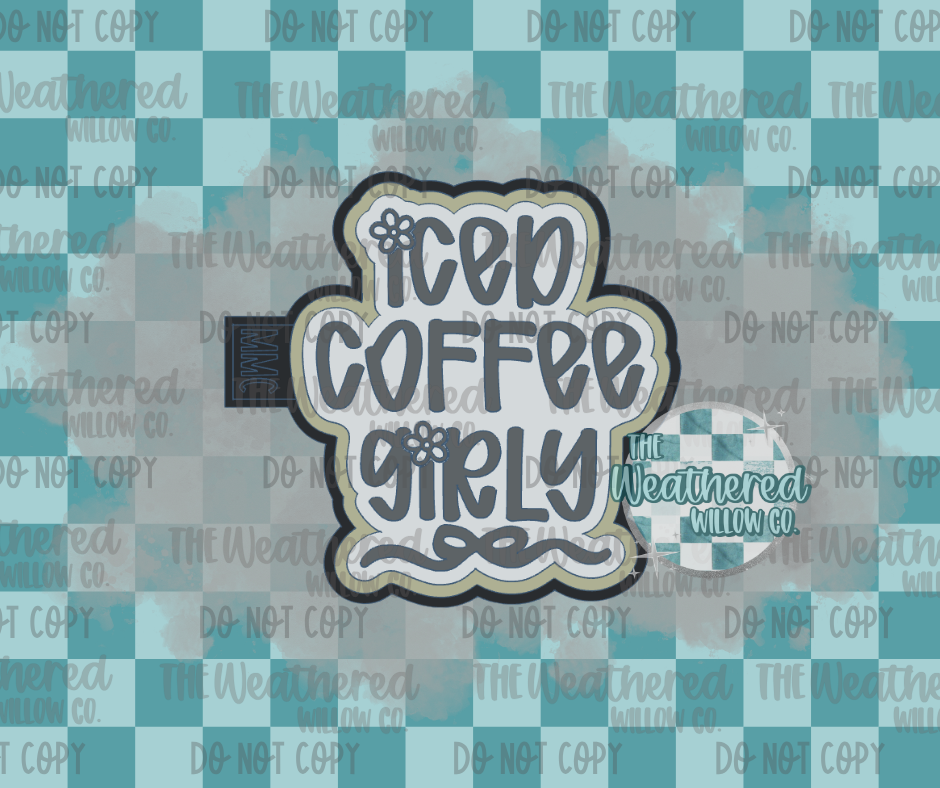 Iced Coffee Girly (words & bow only) - Silicone Freshie Mold
