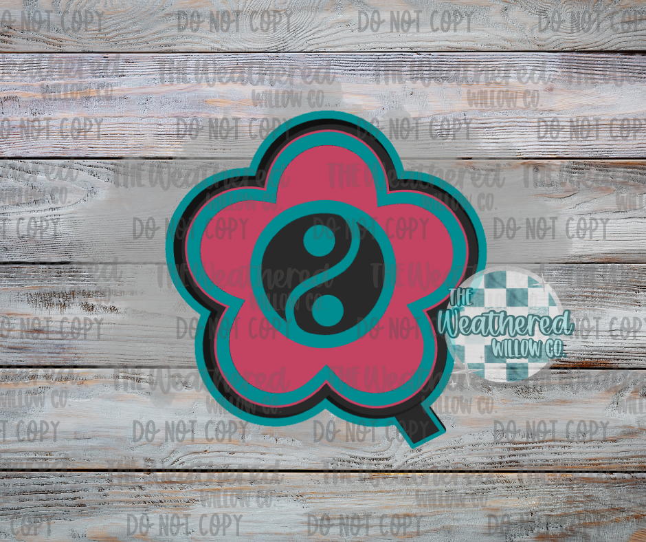 Ying Yang Flower - Silicone Freshie Mold