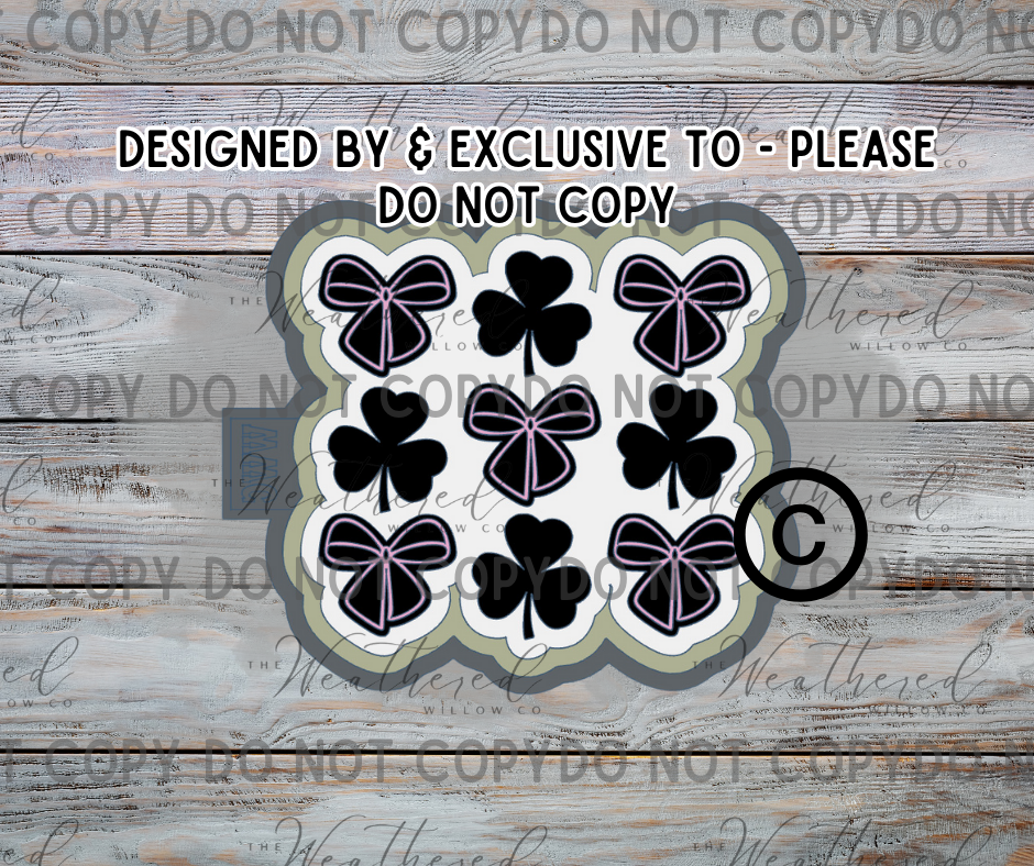 Bows & Shamrocks; WWC EXCLUSIVE MOLD & DESIGN - Silicone Freshie Mold