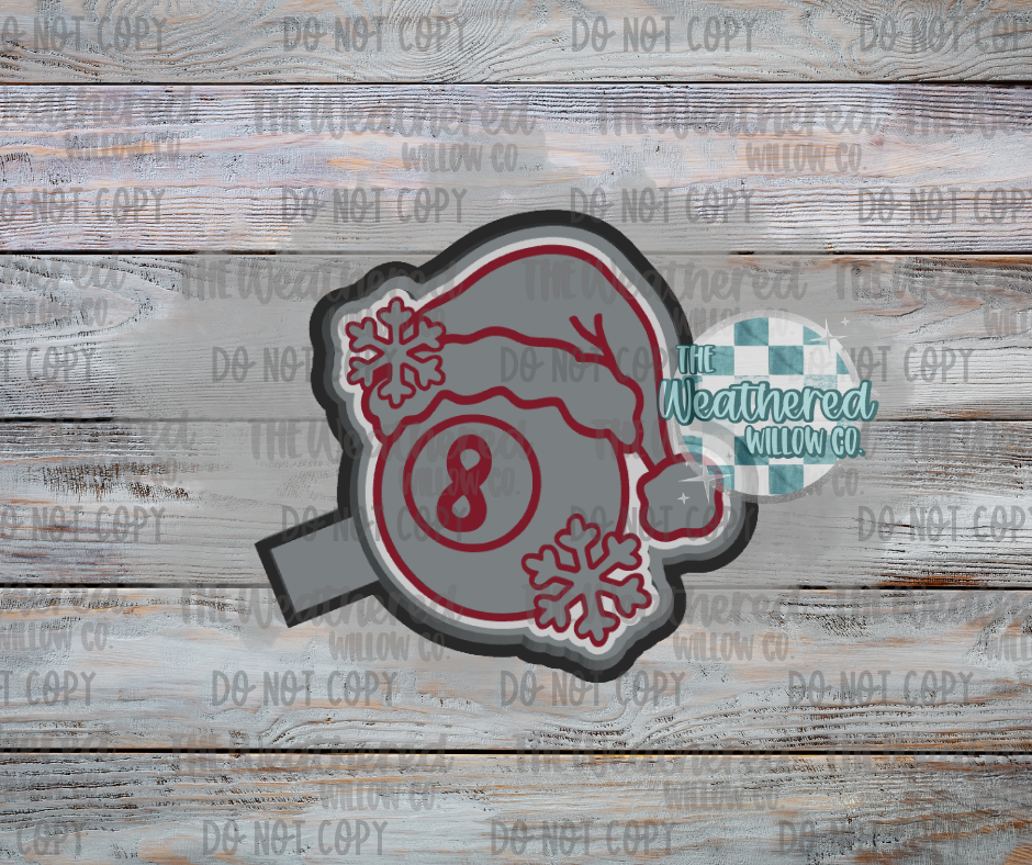 8ball with Santa hat - Silicone Freshie Mold