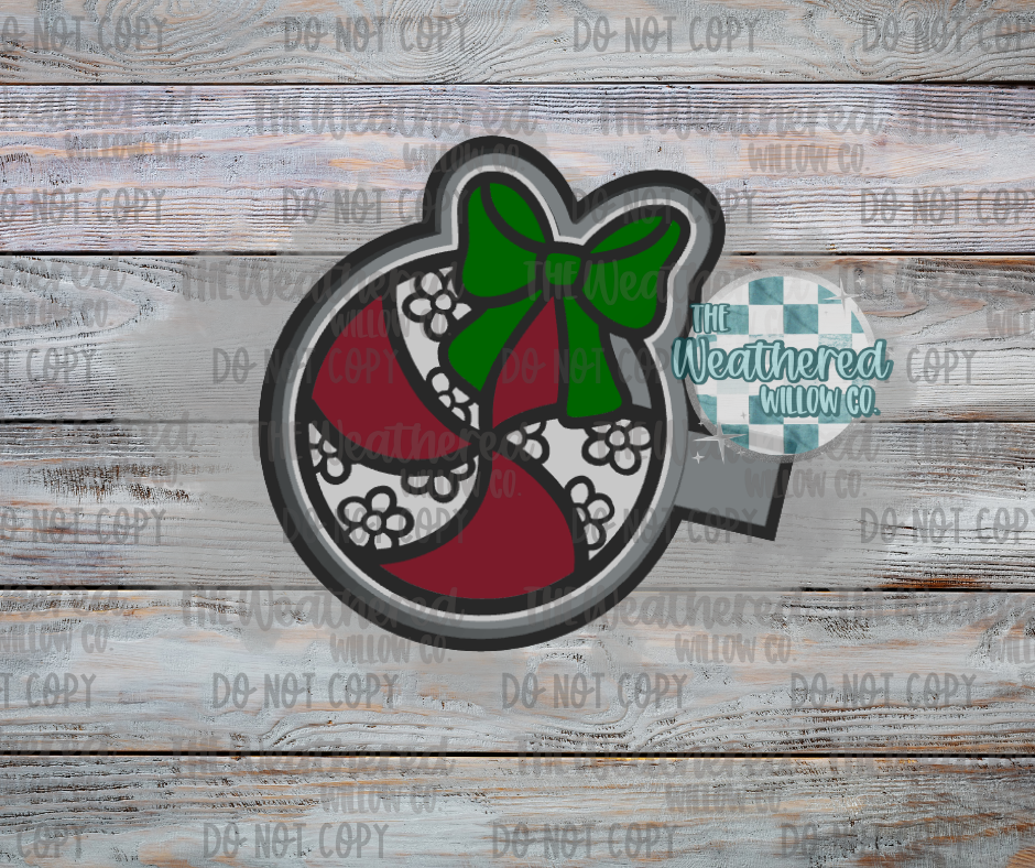 Floral Peppermint with bow - Silicone Freshie Mold