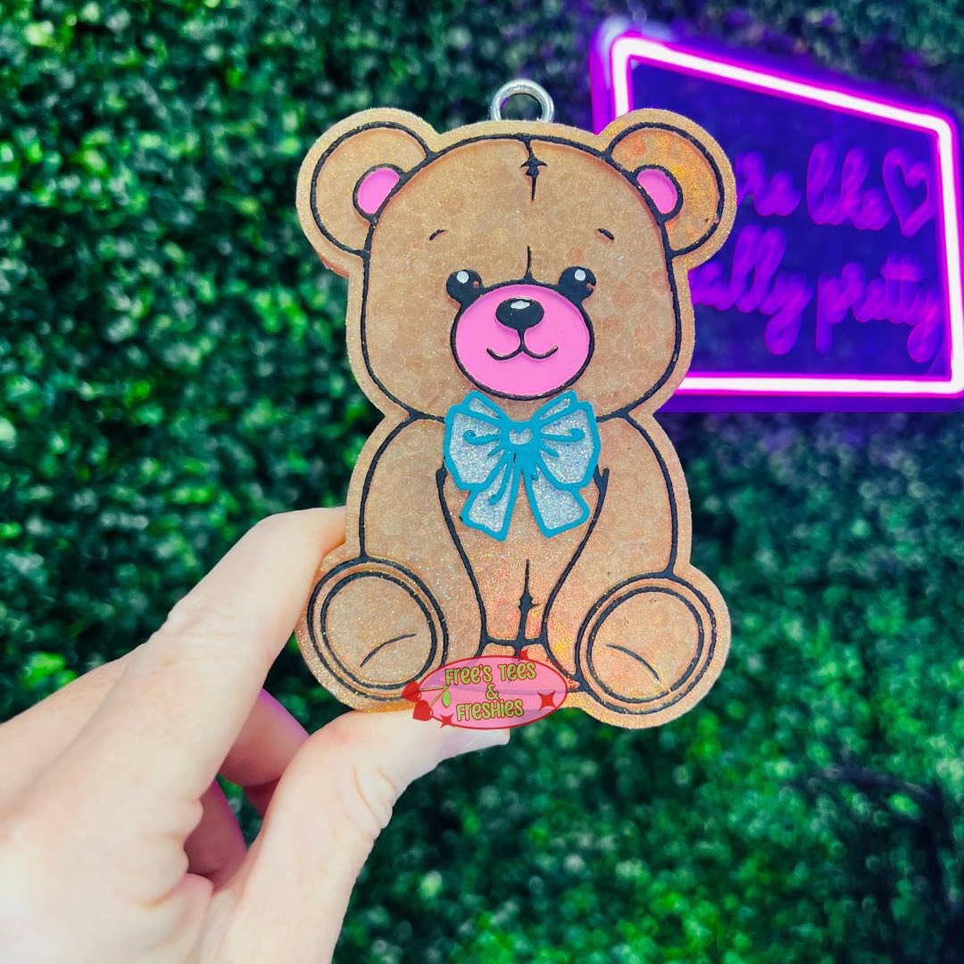 Teddy Bear with bow - Silicone Freshie Mold