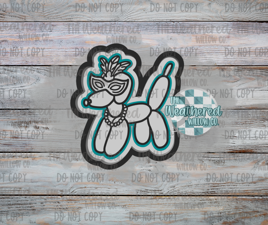 Mardi Gras Balloon Dog - Silicone Freshie Mold