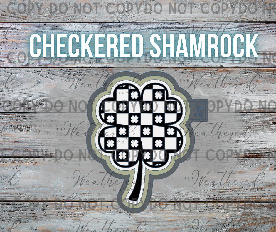 Checkered Shamrock - Silicone Freshie Mold
